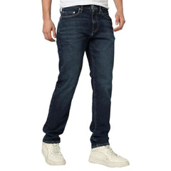 Mens Mid-Wash Slim-Fit Jeans, Dark Blue, 30