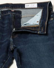 Mens Mid-Wash Slim-Fit Jeans, Dark Blue, 30