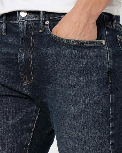 Mens Mid-Wash Slim-Fit Jeans, Dark Blue, 30