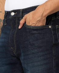 Mens Mid-Wash Straight-Fit Jeans