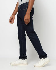 Men's Solid Slim Regular Casual Jeans, Dark Blue, 28
