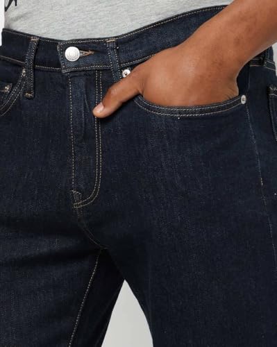 Men's Solid Slim Regular Casual Jeans, Dark Blue, 28