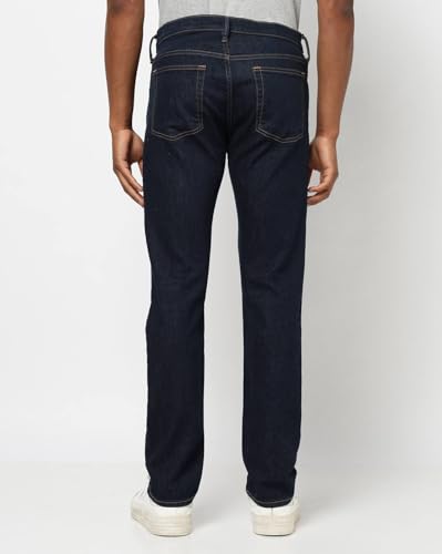 Men's Solid Slim Regular Casual Jeans, Dark Blue, 28