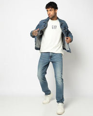 Mens Mid-Wash Slim-Fit Jeans