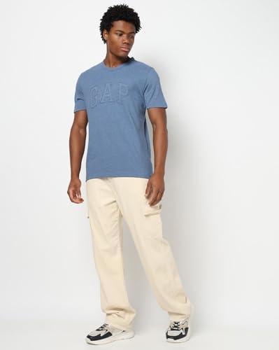 Mens Regular Logo Slim Fit T-Shirts, Blue, S