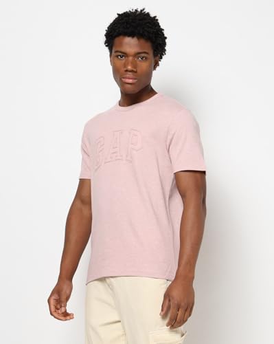 Men's Logo Print Slim Fit Round Neck T-Shirt, LT. Pink, S