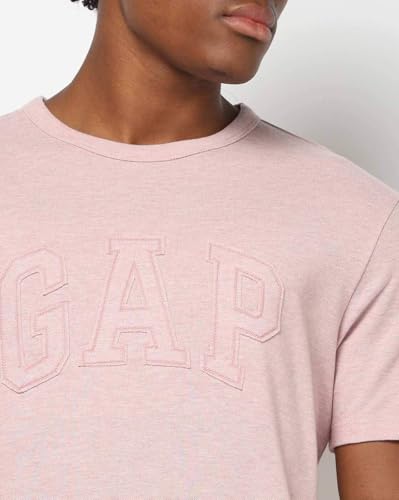 Men's Logo Print Slim Fit Round Neck T-Shirt, LT. Pink, S