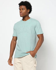 Mens Regular Logo Slim Fit T-Shirts, Aqua, S