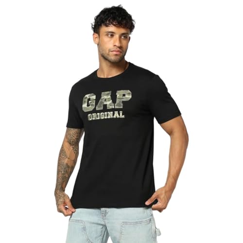 Men's Logo Print Slim T-Shirt, Black, L