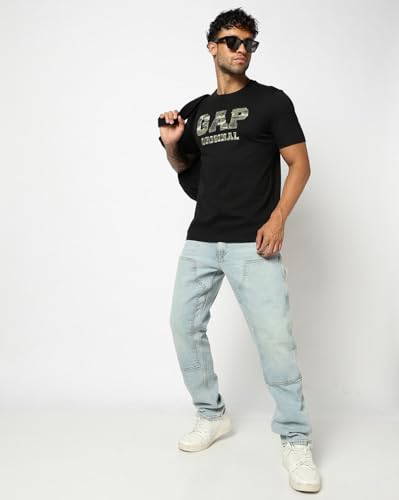 Men's Logo Print Slim T-Shirt, Black, L