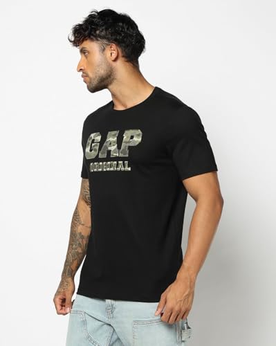 Men's Logo Print Slim T-Shirt, Black, L