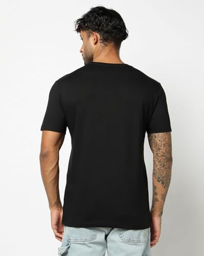 Men's Logo Print Slim T-Shirt, Black, L