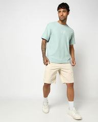 Men's Logo Print Relaxed Fit Crew Neck T-Shirt, Aqua, M