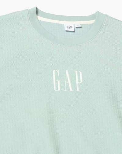 Men's Logo Print Relaxed Fit Crew Neck T-Shirt, Aqua, M