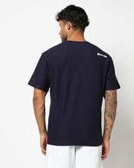 Men's Logo Print Relaxed Fit Crew Neck T-Shirt, Navy, L