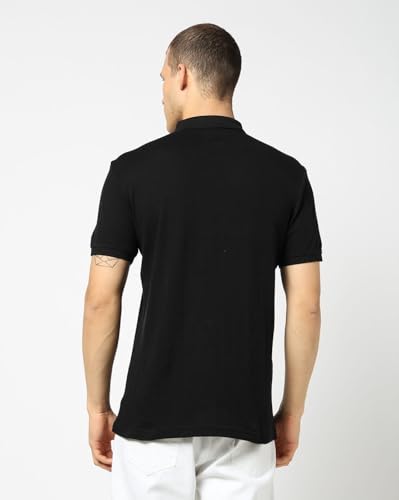 Men's Slim Polo Neck T-Shirt, Black, S