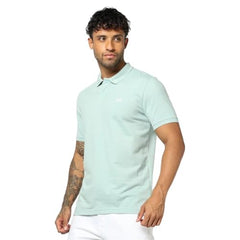 Men's Slim Fit Polo Neck T-Shirt, Aqua, S