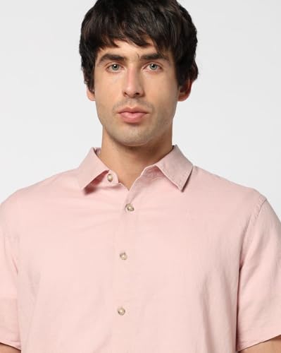 Men's Spread Collar Shirt, Lt. Pink, L