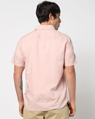 Men's Spread Collar Shirt, Lt. Pink, L