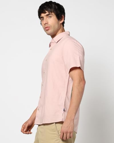 Men's Spread Collar Shirt, Lt. Pink, L