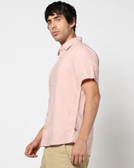 Men's Spread Collar Shirt, Lt. Pink, L