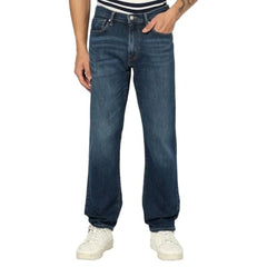 Mens mid Rise Solid Regular Fit Jeans, Dark Blue, 38