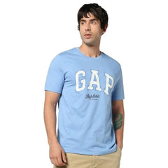 Men's Logo Print Slim Crew Neck T-Shirt, Blue, S