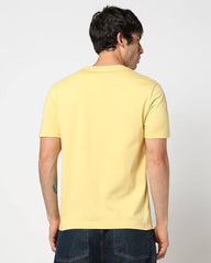 Men's Logo Print Slim Crew Neck T-Shirt, Lt. Yellow, S