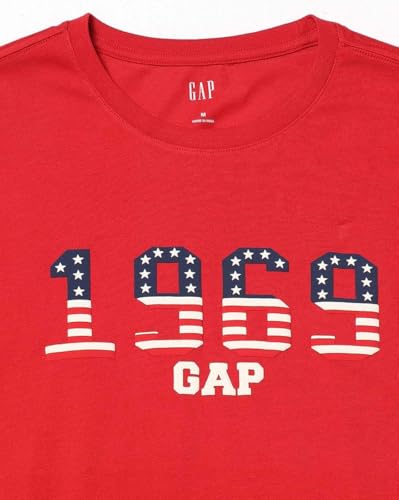 Men's Logo Print Slim Fit Crew Neck T-Shirt, Red, L