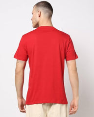 Men's Logo Print Slim Fit Crew Neck T-Shirt, Red, L