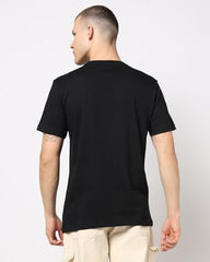 Men's Logo Print Crew Neck Slim T-Shirt, Black, XL