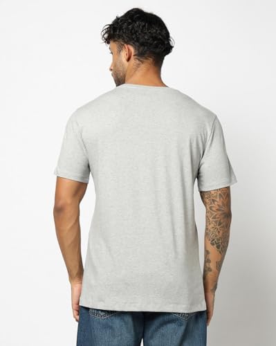 Men's Logo Print Slim Fit Crew Neck T-Shirt, Grey, S