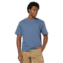 Mens Regular Solid Relaxed Fit T-Shirts, Blue, L