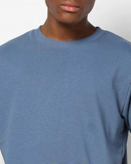 Mens Regular Solid Relaxed Fit T-Shirts, Blue, L