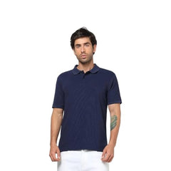 Men's Logo Print Slim Fit Polo Neck T-Shirt, Navy Blue, XXL