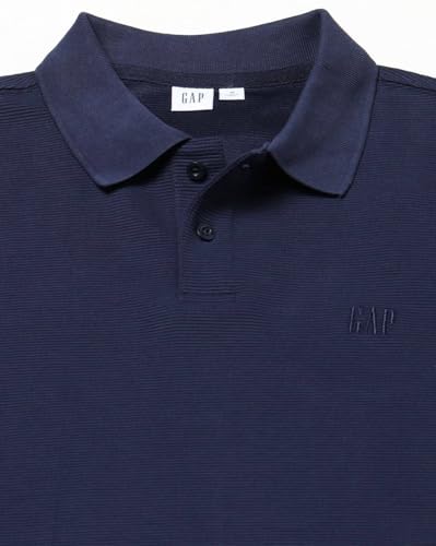 Men's Logo Print Slim Fit Polo Neck T-Shirt, Navy Blue, XXL
