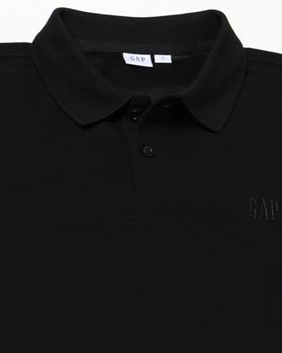 Men's Logo Print Slim Fit Polo Neck T-Shirt, Black, L