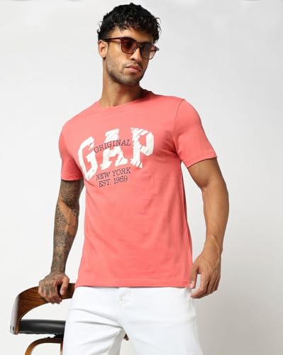 Men's Logo Print Crew Neck Slim T-Shirt