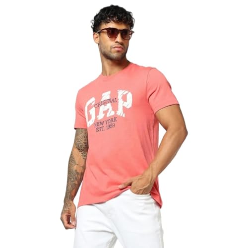 Men's Logo Print Crew Neck Slim T-Shirt