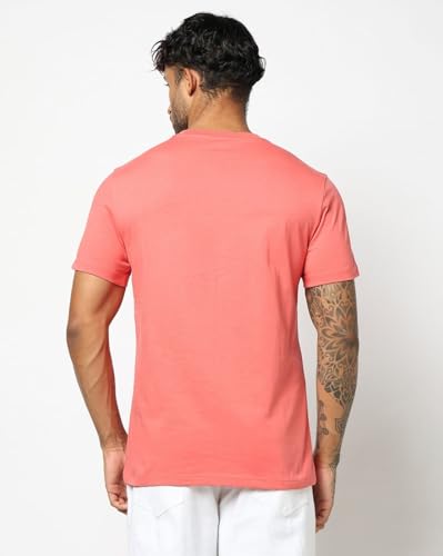 Men's Logo Print Crew Neck Slim T-Shirt