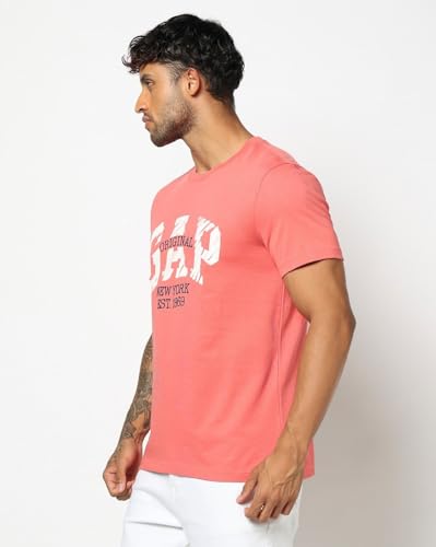 Men's Logo Print Crew Neck Slim T-Shirt