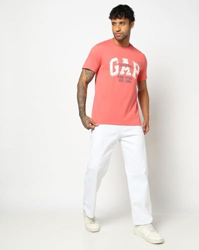 Men's Logo Print Crew Neck Slim T-Shirt