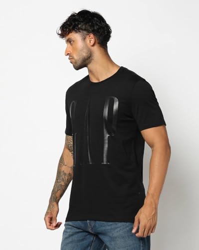 Men's Logo Print Slim Crew Neck T-Shirt