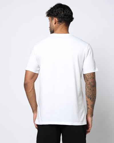 GAP Men Printed Slim Fit Round Neck Half Sleeves T-Shirt,White,XXL