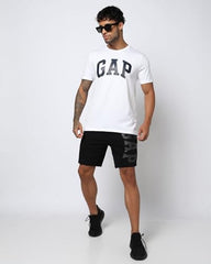 GAP Men Printed Slim Fit Round Neck Half Sleeves T-Shirt,White,XXL