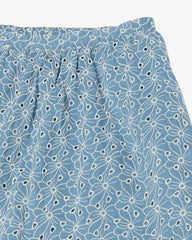 Women's Cut-Work High Waist Skirts, Blue, S