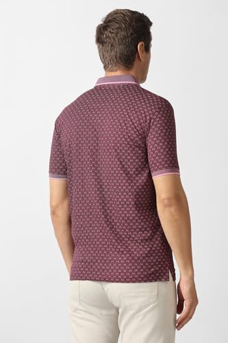 Men Purple Print Polo Neck T-Shirt