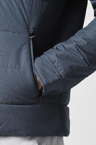 Men Navy Patterned Casual Jacket