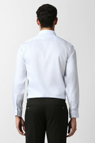 Men Light Blue Stripe Full Sleeves Formal Shirt