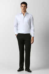 Men Light Blue Stripe Full Sleeves Formal Shirt